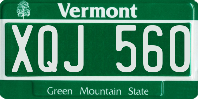 VT license plate XQJ560