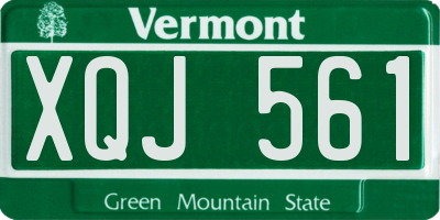VT license plate XQJ561
