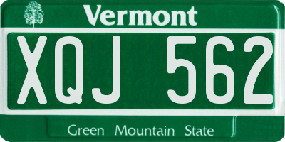 VT license plate XQJ562