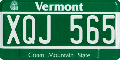 VT license plate XQJ565