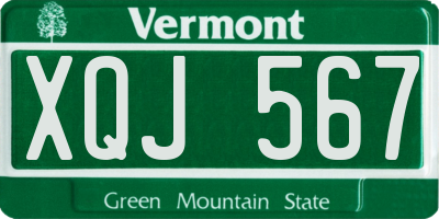 VT license plate XQJ567