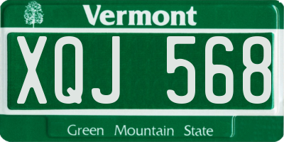 VT license plate XQJ568