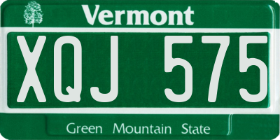 VT license plate XQJ575