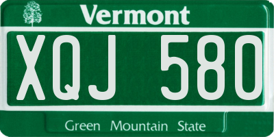 VT license plate XQJ580