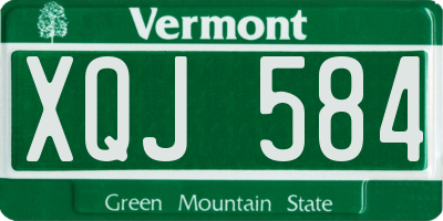 VT license plate XQJ584