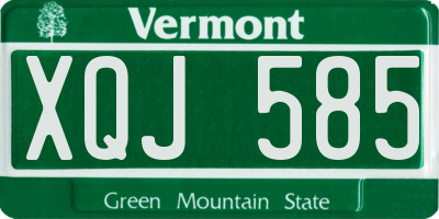VT license plate XQJ585