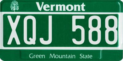 VT license plate XQJ588