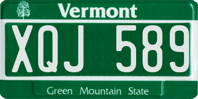 VT license plate XQJ589
