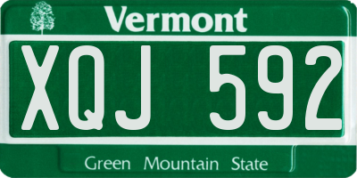 VT license plate XQJ592