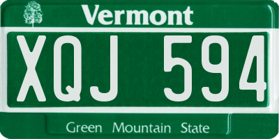 VT license plate XQJ594