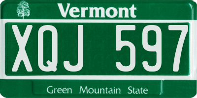 VT license plate XQJ597