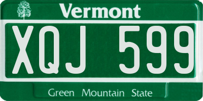 VT license plate XQJ599