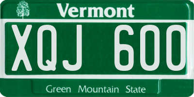 VT license plate XQJ600