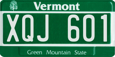 VT license plate XQJ601