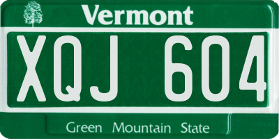 VT license plate XQJ604
