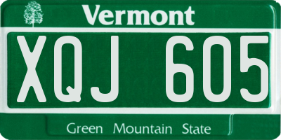 VT license plate XQJ605