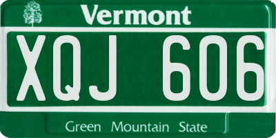 VT license plate XQJ606