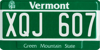 VT license plate XQJ607