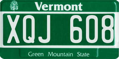 VT license plate XQJ608