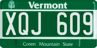 VT license plate XQJ609