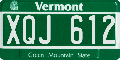 VT license plate XQJ612