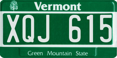 VT license plate XQJ615