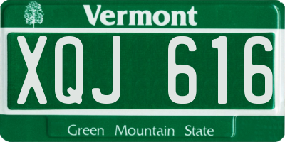 VT license plate XQJ616