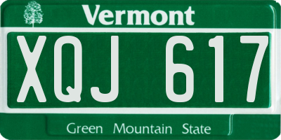 VT license plate XQJ617