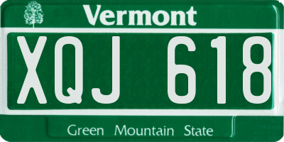 VT license plate XQJ618