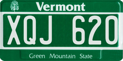 VT license plate XQJ620