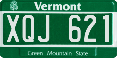 VT license plate XQJ621