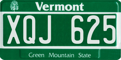 VT license plate XQJ625