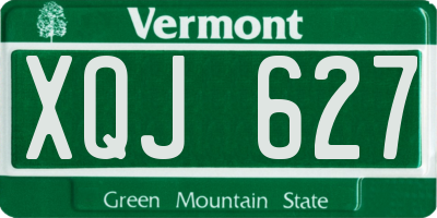 VT license plate XQJ627