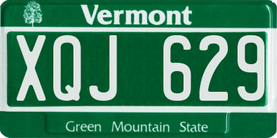 VT license plate XQJ629