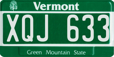 VT license plate XQJ633