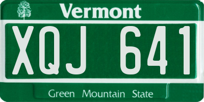 VT license plate XQJ641