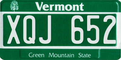 VT license plate XQJ652