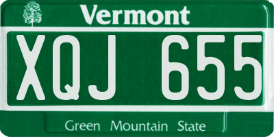 VT license plate XQJ655