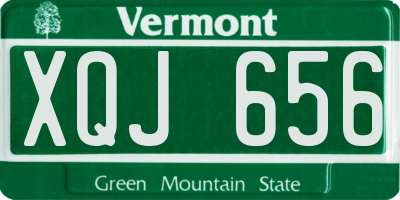VT license plate XQJ656