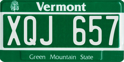 VT license plate XQJ657