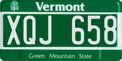 VT license plate XQJ658