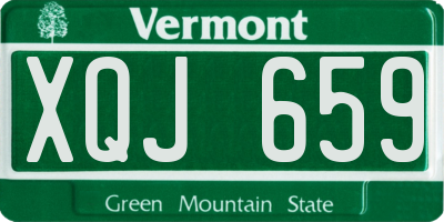VT license plate XQJ659