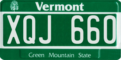 VT license plate XQJ660