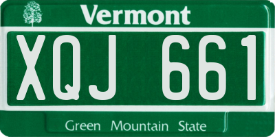 VT license plate XQJ661