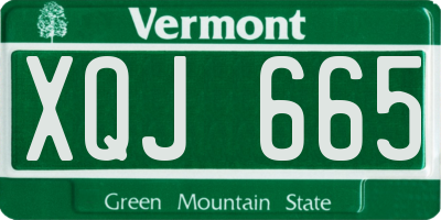 VT license plate XQJ665
