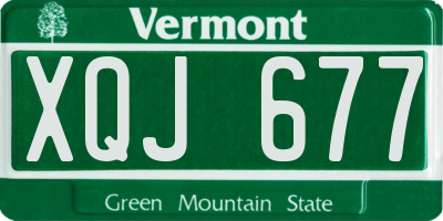 VT license plate XQJ677