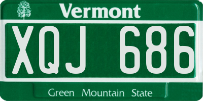 VT license plate XQJ686