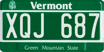 VT license plate XQJ687