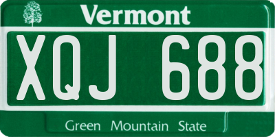 VT license plate XQJ688