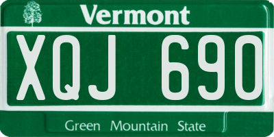 VT license plate XQJ690
